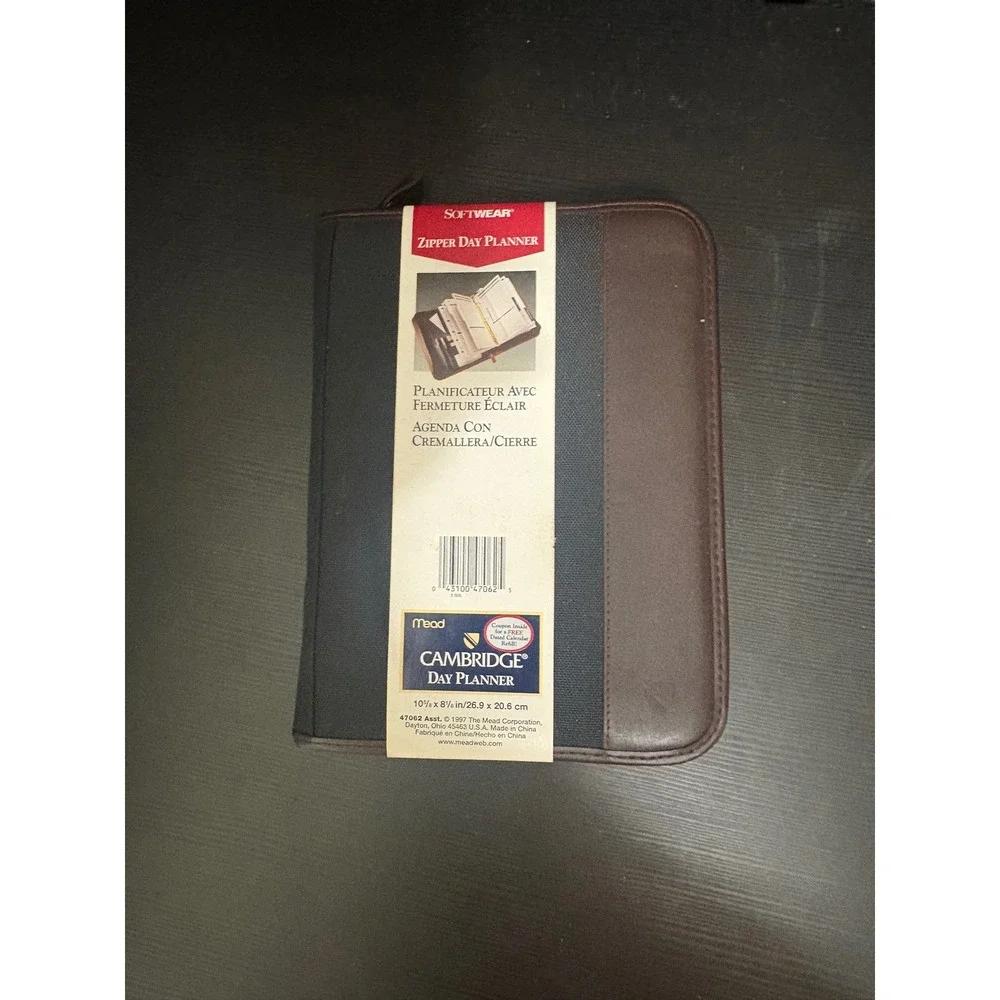 Vintage mead Cambridge day planner brown leather
